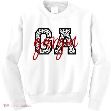 Georgia Leopard State Logo Kids Sweatshirt