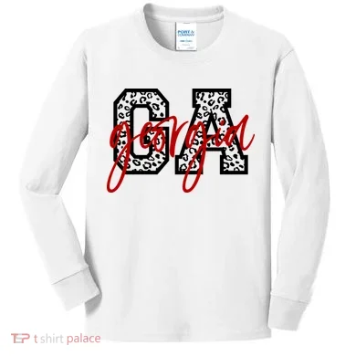 Georgia Leopard State Logo Kids Long Sleeve Shirt
