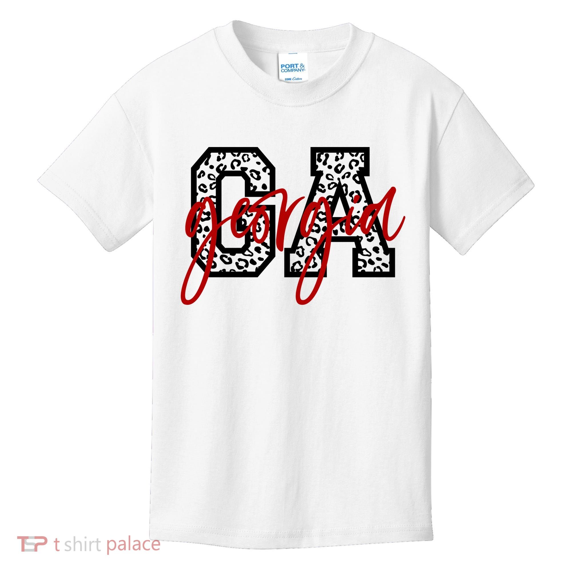 Georgia Leopard State Logo Kids T-Shirt