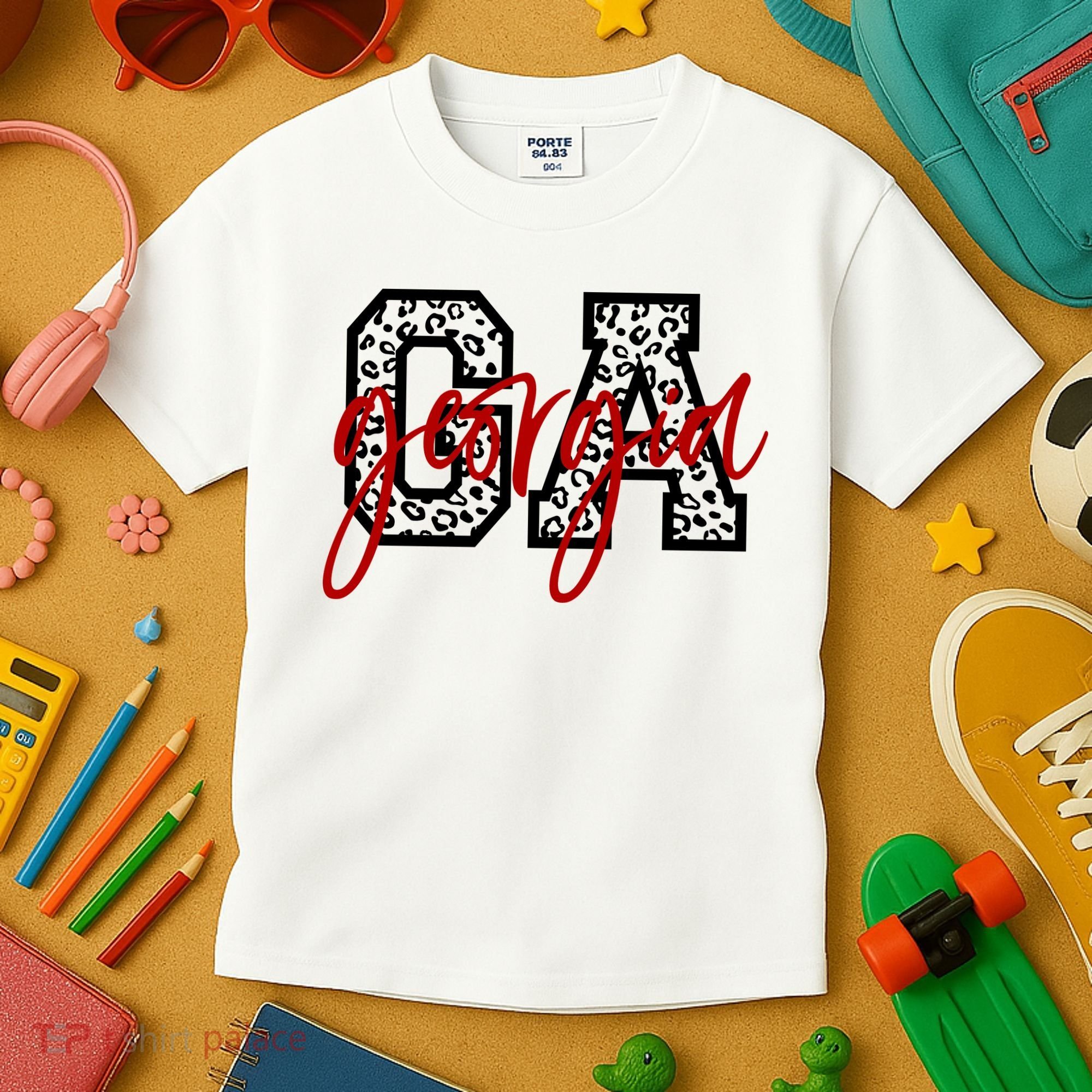 Georgia Leopard State Logo Kids T-Shirt