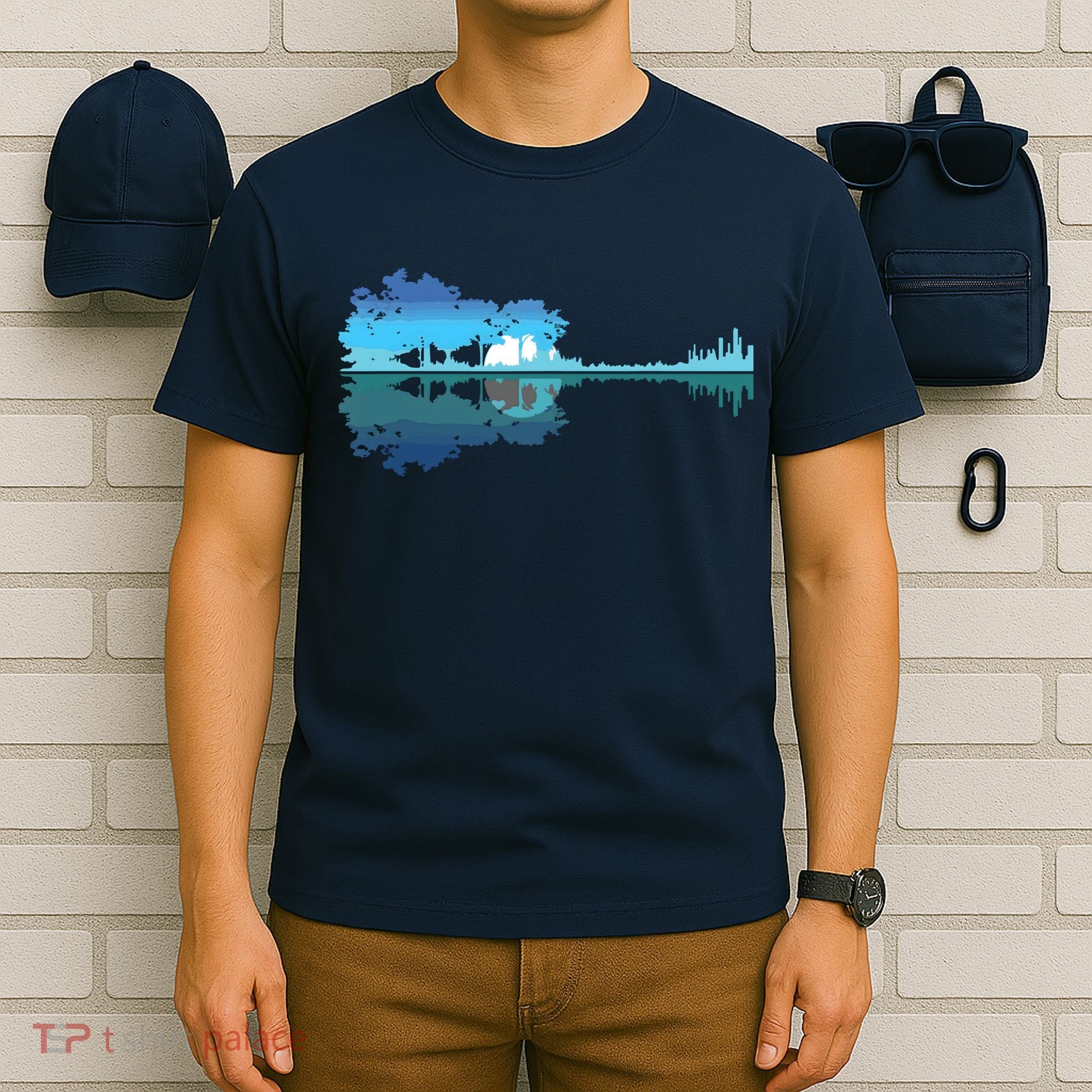 Guitar Lake Shadow Love Guitar Musician T-Shirt