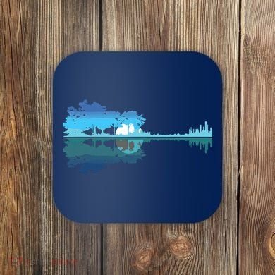 Guitar Lake Shadow Love Guitar Musician Coaster