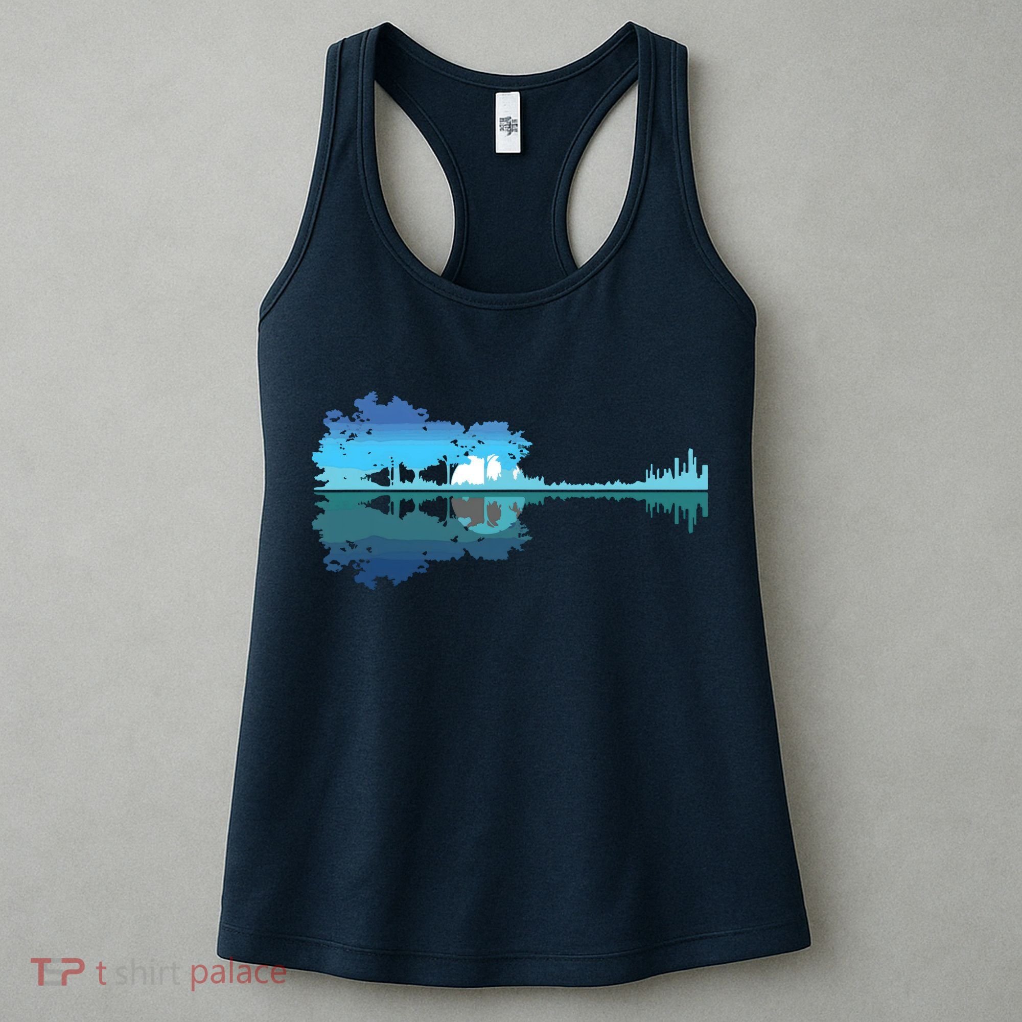 Guitar Lake Shadow Love Guitar Musician Women's Tank Top