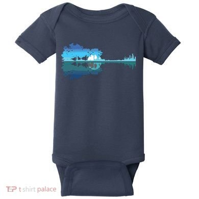 Guitar Lake Shadow Love Guitar Musician Baby Bodysuit