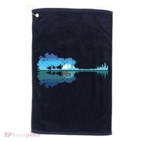 Guitar Lake Shadow Love Guitar Musician Golf Towel thumb 0