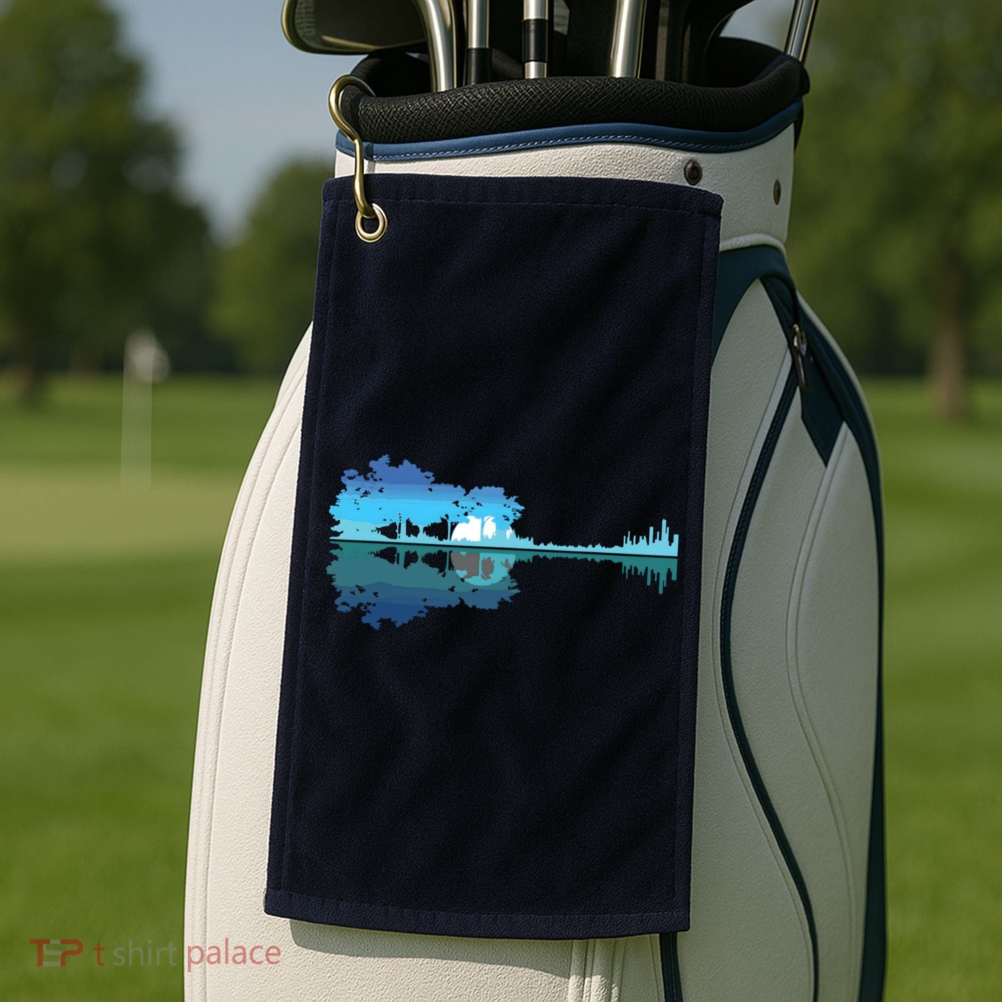 Guitar Lake Shadow Love Guitar Musician Golf Towel