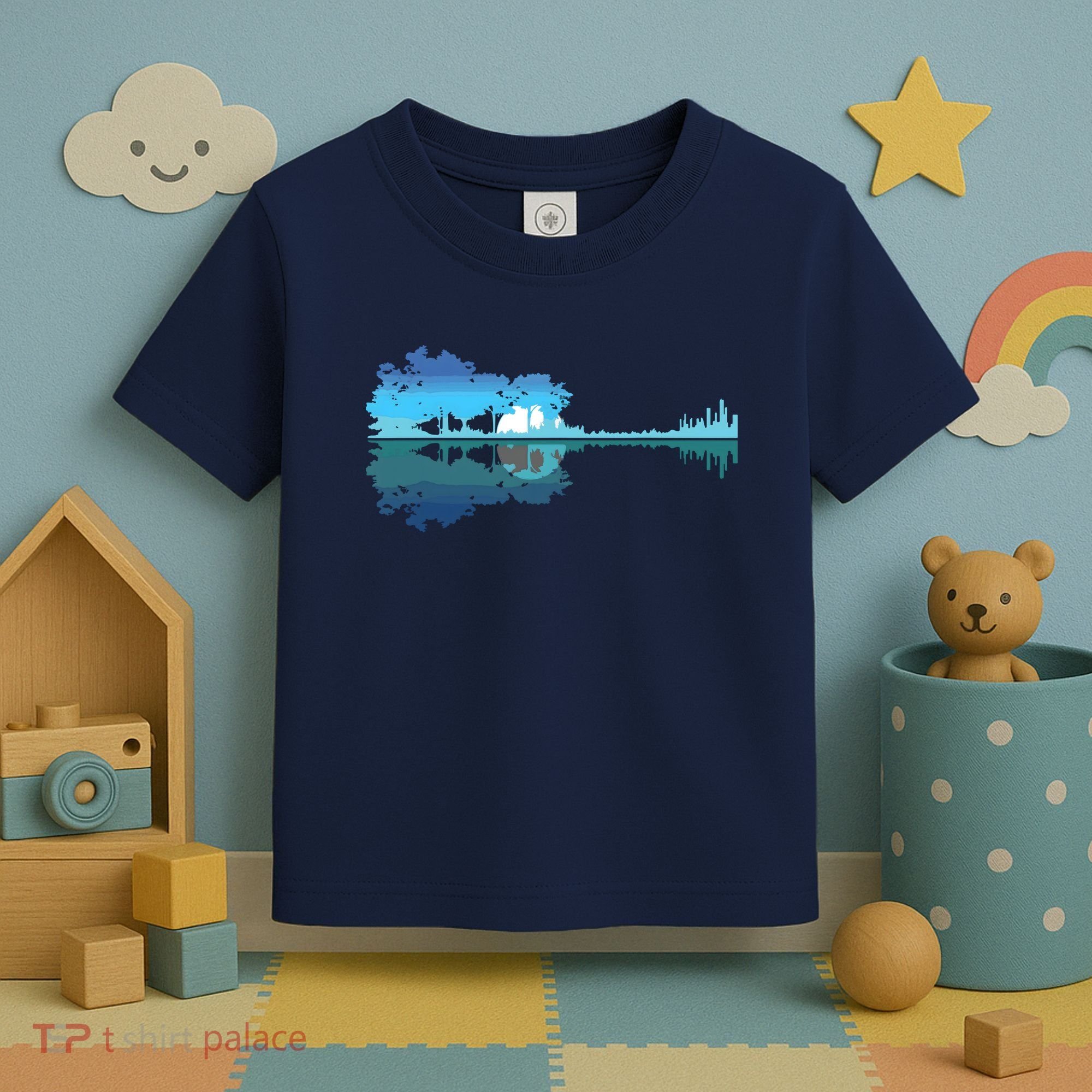 Guitar Lake Shadow Love Guitar Musician Toddler T-Shirt