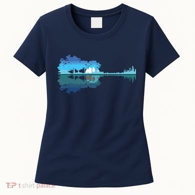 Guitar Lake Shadow Love Guitar Musician Women's T-Shirt