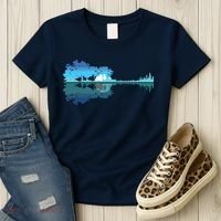 Guitar Lake Shadow Love Guitar Musician Women's T-Shirt thumb 3