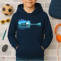 Guitar Lake Shadow Love Guitar Musician Kids Hoodie thumb 2