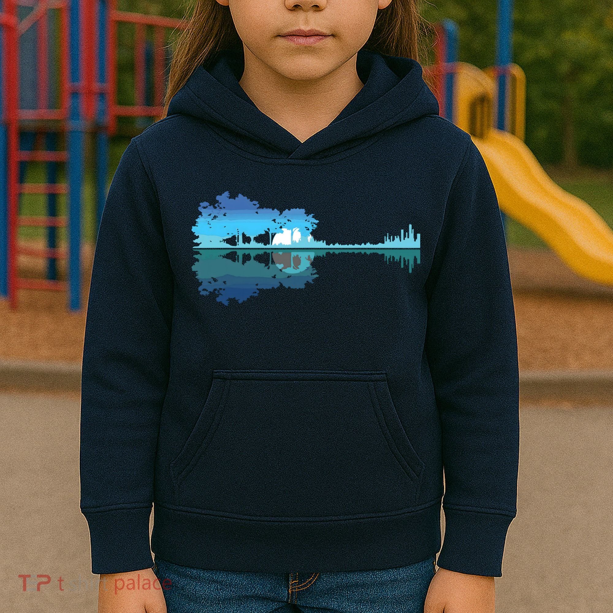 Guitar Lake Shadow Love Guitar Musician Kids Hoodie