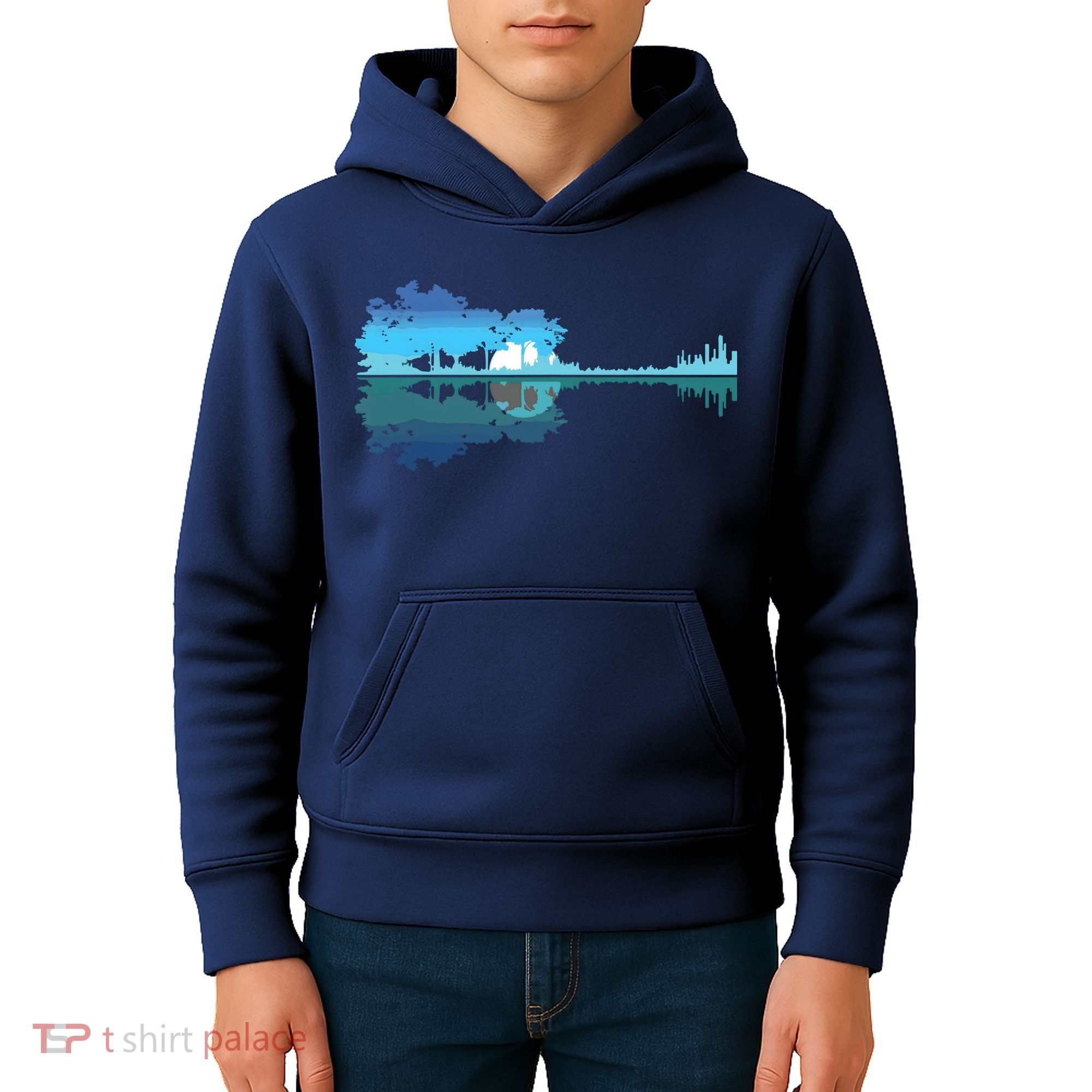 Guitar Lake Shadow Love Guitar Musician Kids Hoodie