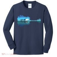 Guitar Lake Shadow Love Guitar Musician Kids Long Sleeve Shirt thumb 0