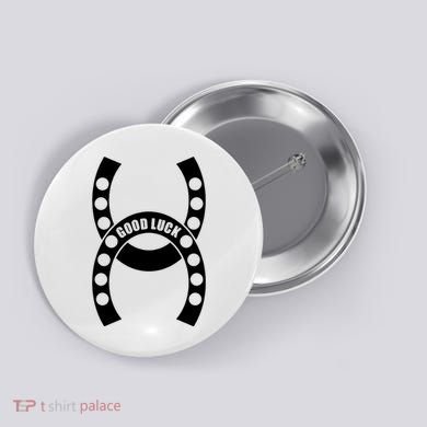 Good Luck The Lucky Horseshoes Button