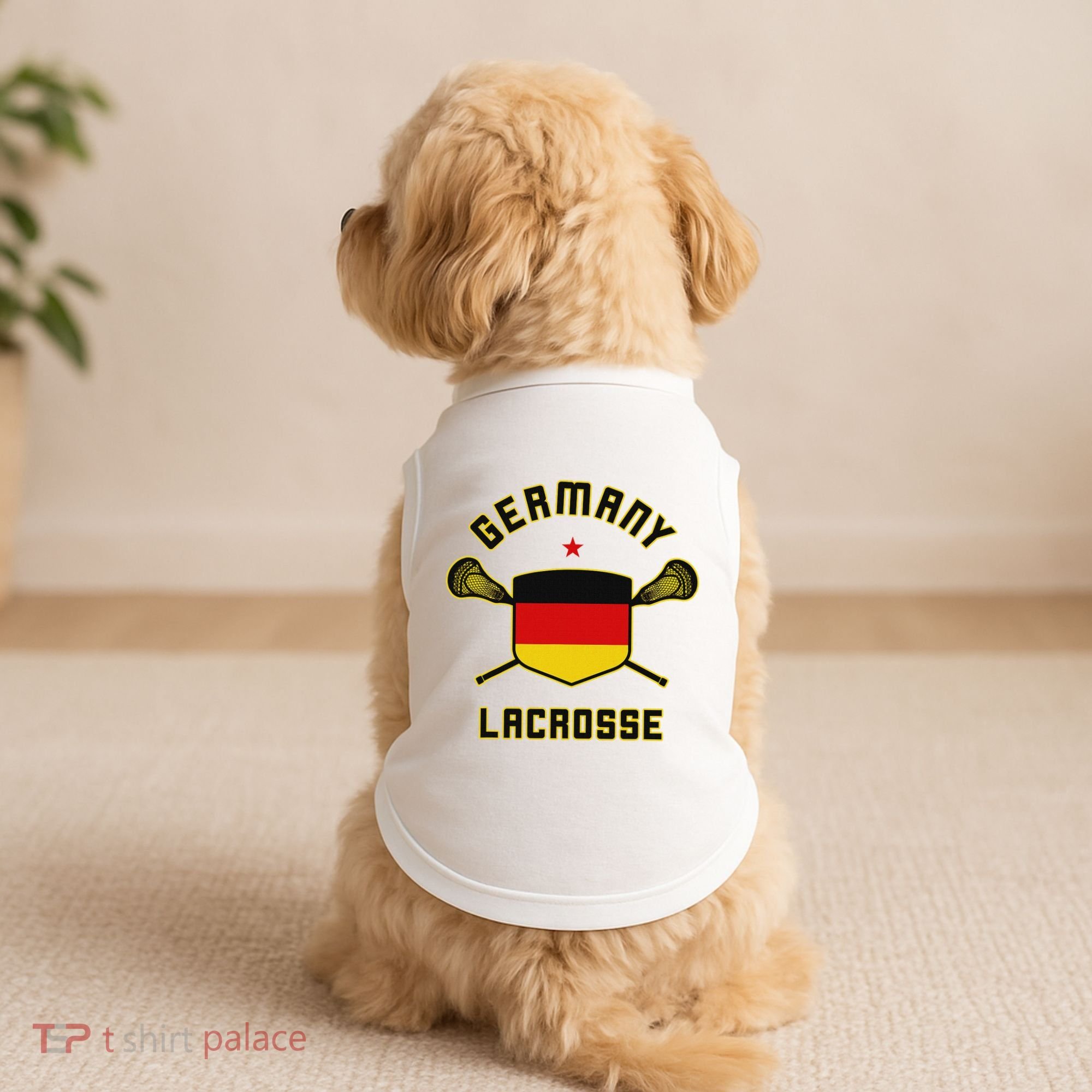 Germany Lacrosse T German Flag Lax Doggie Tank