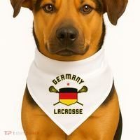 Germany Lacrosse T German Flag Lax USA-Made Doggie Bandana thumb 1