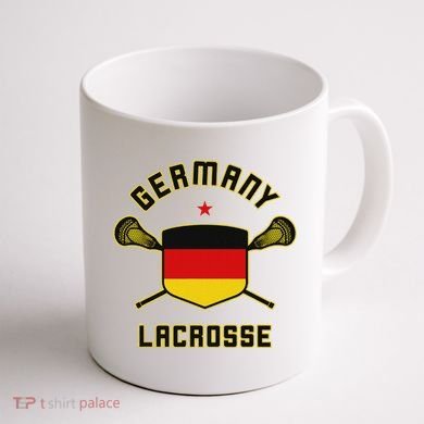Germany Lacrosse T German Flag Lax Coffee Mug back