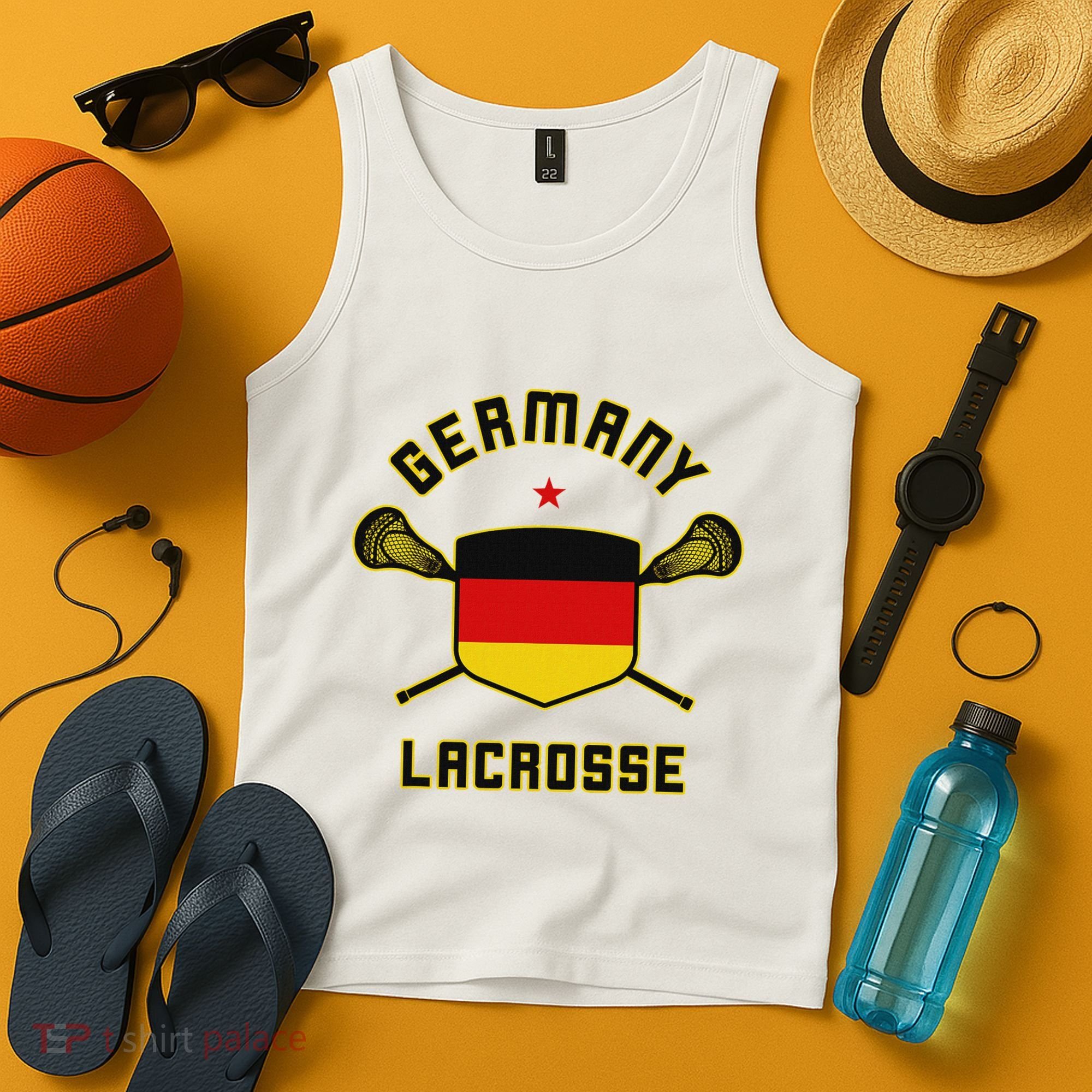 Germany Lacrosse T German Flag Lax Tank Top