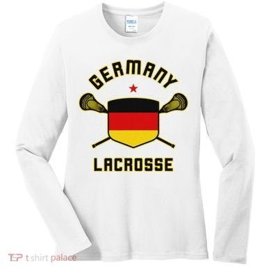 Germany Lacrosse T German Flag Lax Women's Long Sleeve Shirt