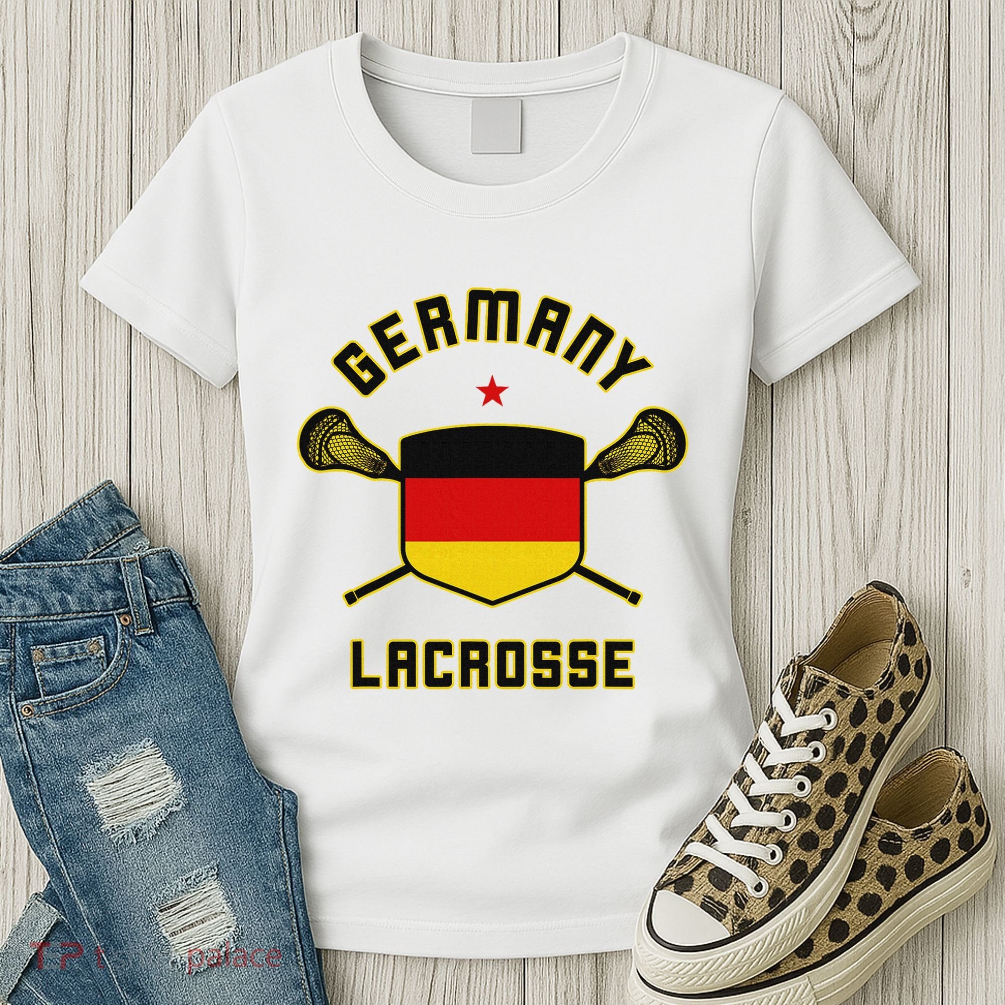 Germany Lacrosse T German Flag Lax Women's T-Shirt