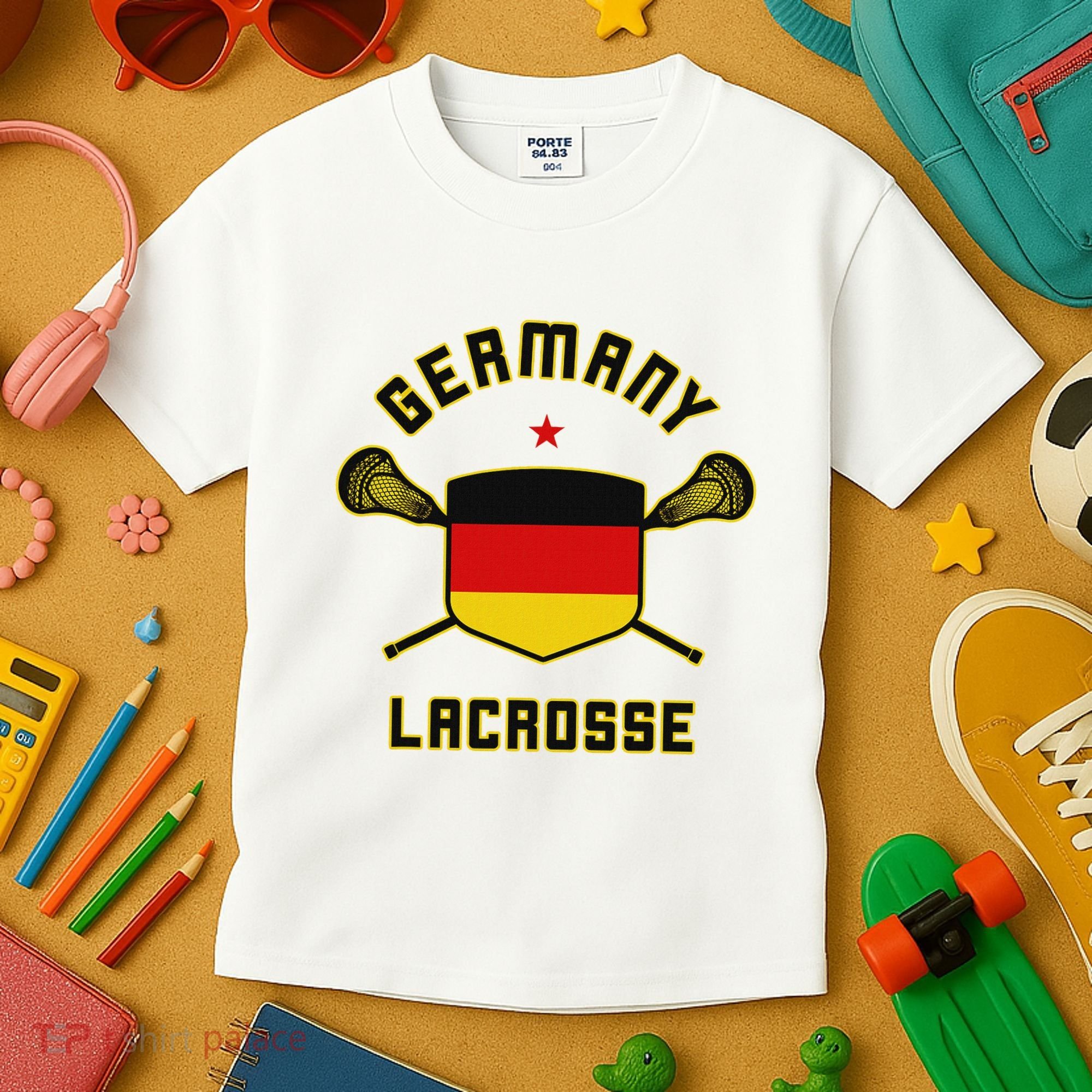 Germany Lacrosse T German Flag Lax Kids T-Shirt
