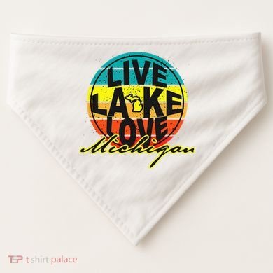 Great Lake Upper Peninsula Michigan Up North USA-Made Doggie Bandana