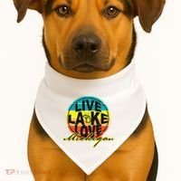 Great Lake Upper Peninsula Michigan Up North USA-Made Doggie Bandana thumb 1