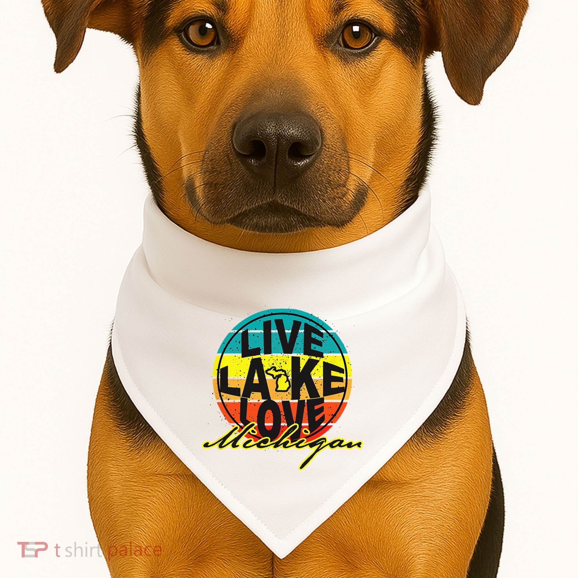 Great Lake Upper Peninsula Michigan Up North USA-Made Doggie Bandana