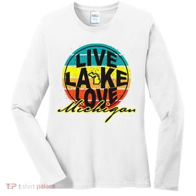 Great Lake Upper Peninsula Michigan Up North Women's Long Sleeve Shirt