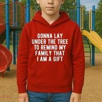 Gonna Lay Under The Tree To Remind My Family That I Am A Gift Kids Hoodie thumb 2