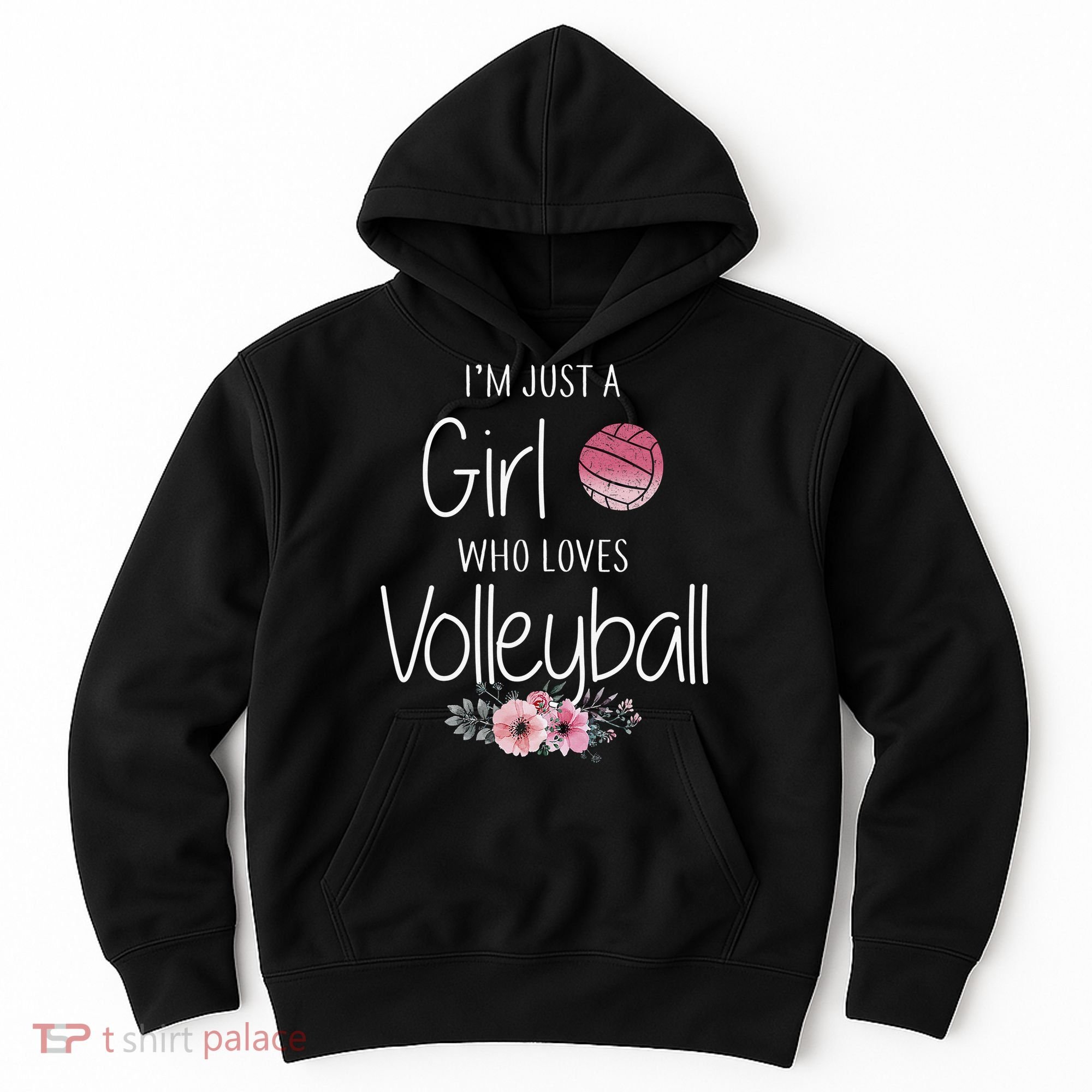 Girls Love Volleyball Best Fun Birthday Gift Hoodie