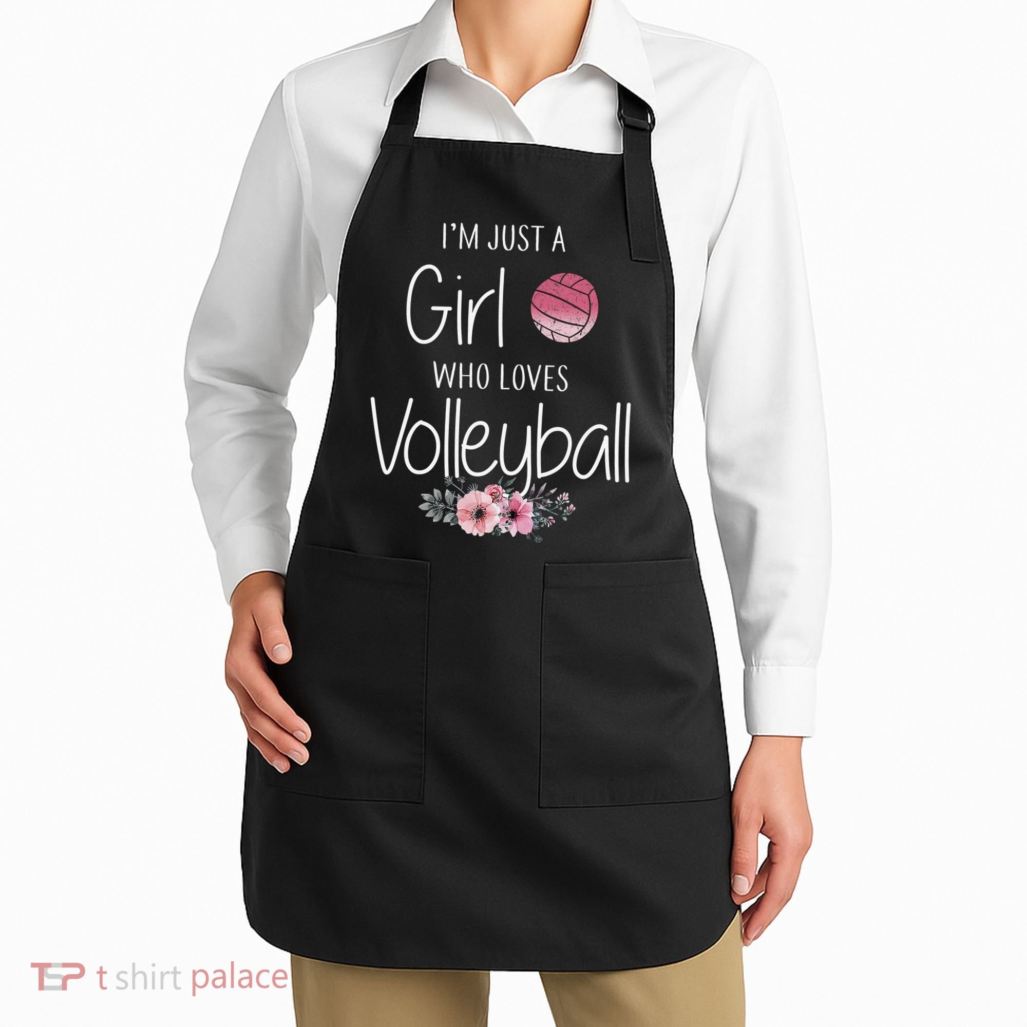 Girls Love Volleyball Best Fun Birthday Gift Apron