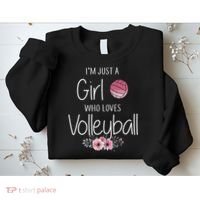Girls Love Volleyball Best Fun Birthday Gift Sweatshirt thumb 2