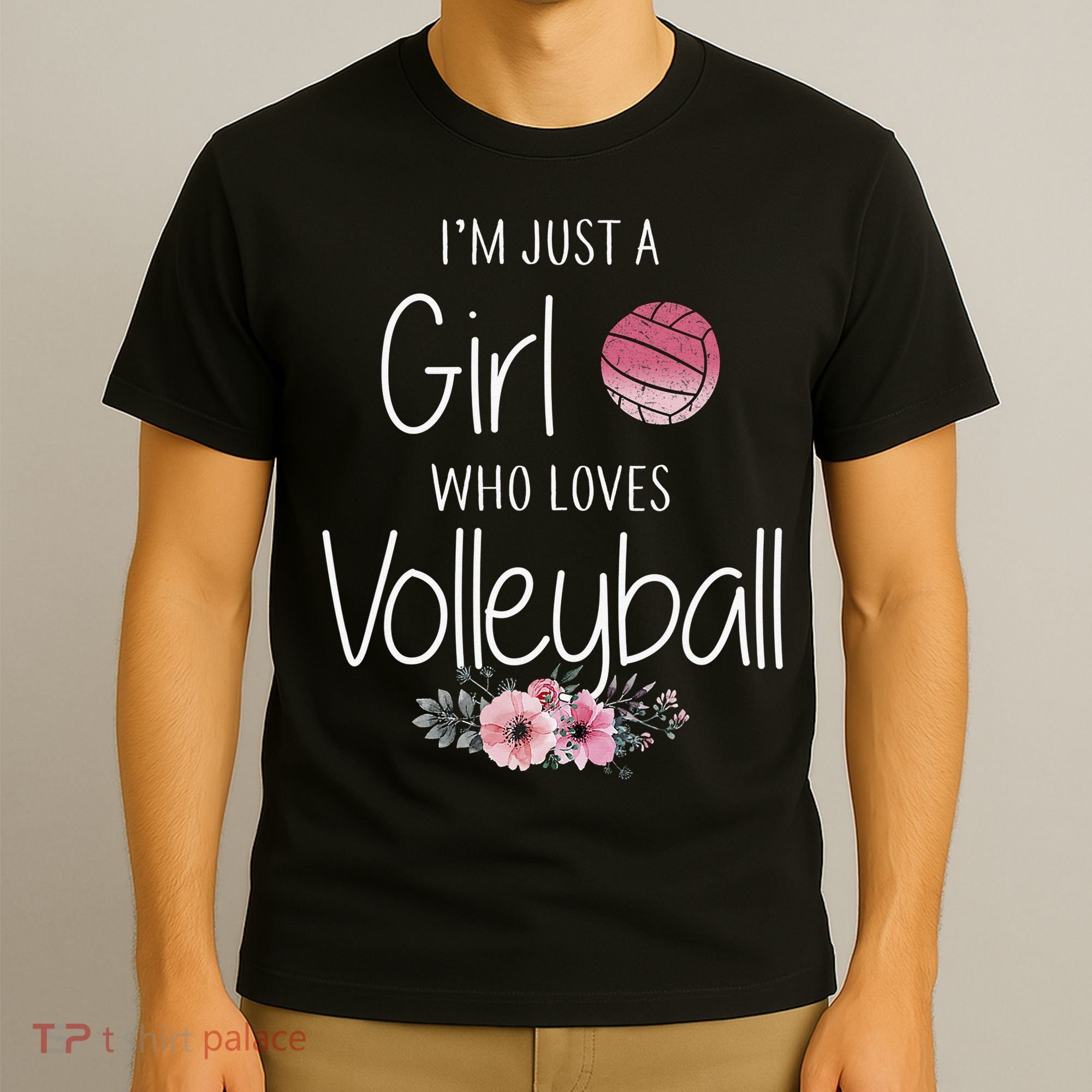 Girls Love Volleyball Best Fun Birthday Gift T-Shirt