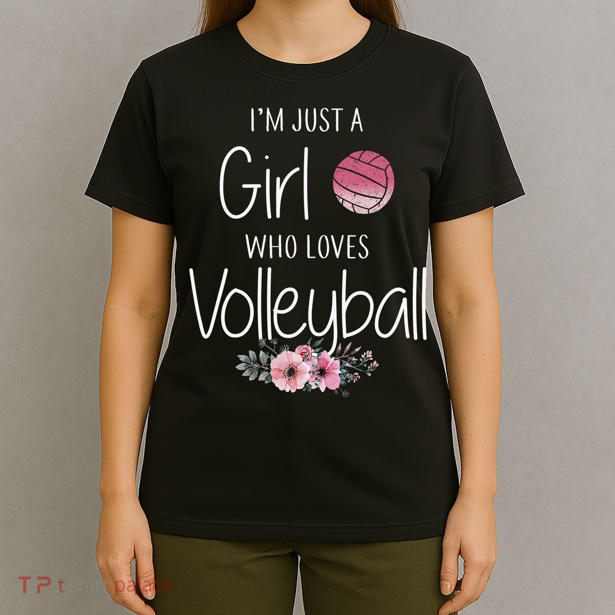 Girls Love Volleyball Best Fun Birthday Gift T-Shirt