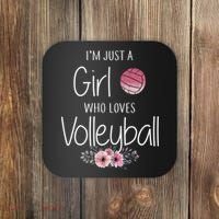 Girls Love Volleyball Best Fun Birthday Gift Coaster thumb 0