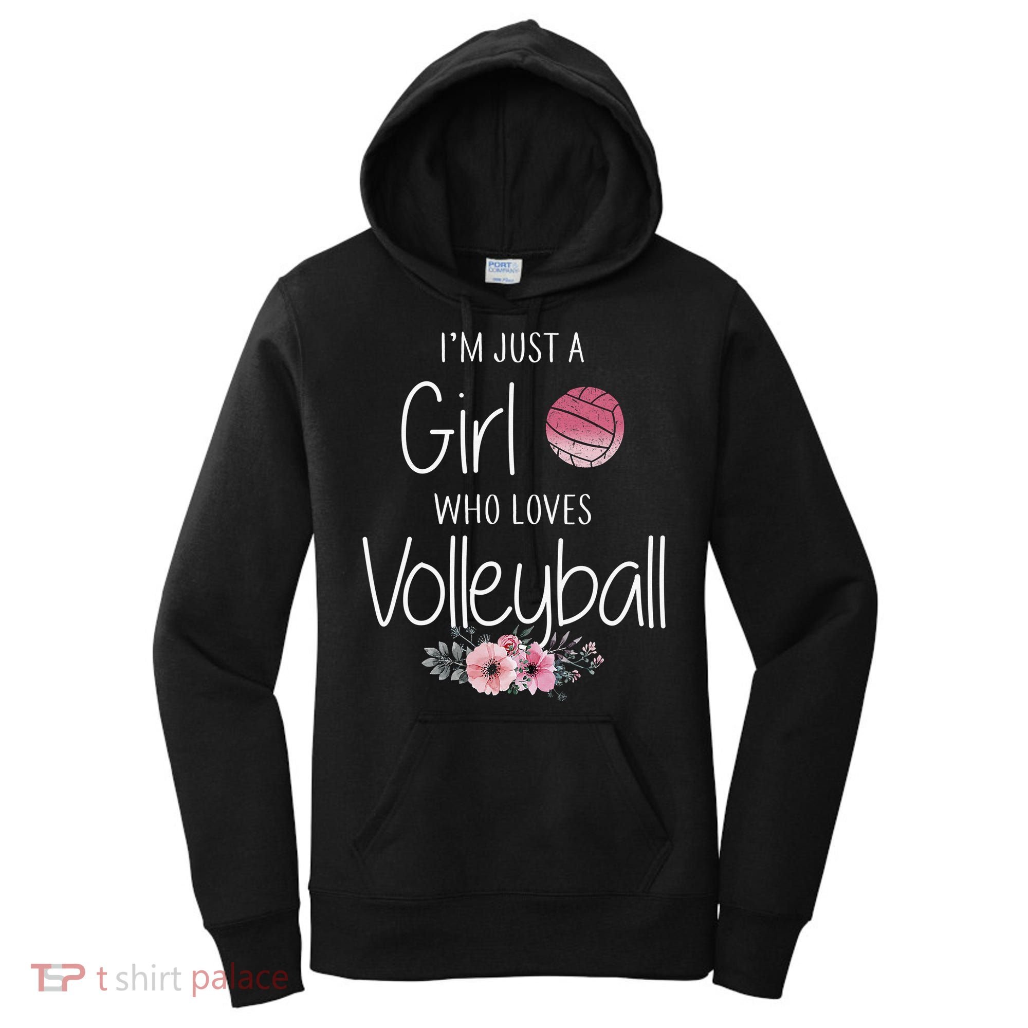 Girls Love Volleyball Best Fun Birthday Gift Women's Hoodie