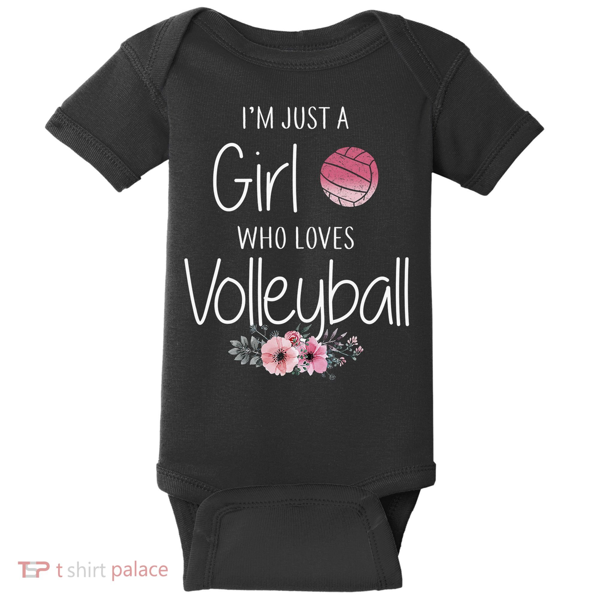 Girls Love Volleyball Best Fun Birthday Gift Baby Bodysuit