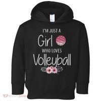 Girls Love Volleyball Best Fun Birthday Gift Toddler Hoodie thumb 0