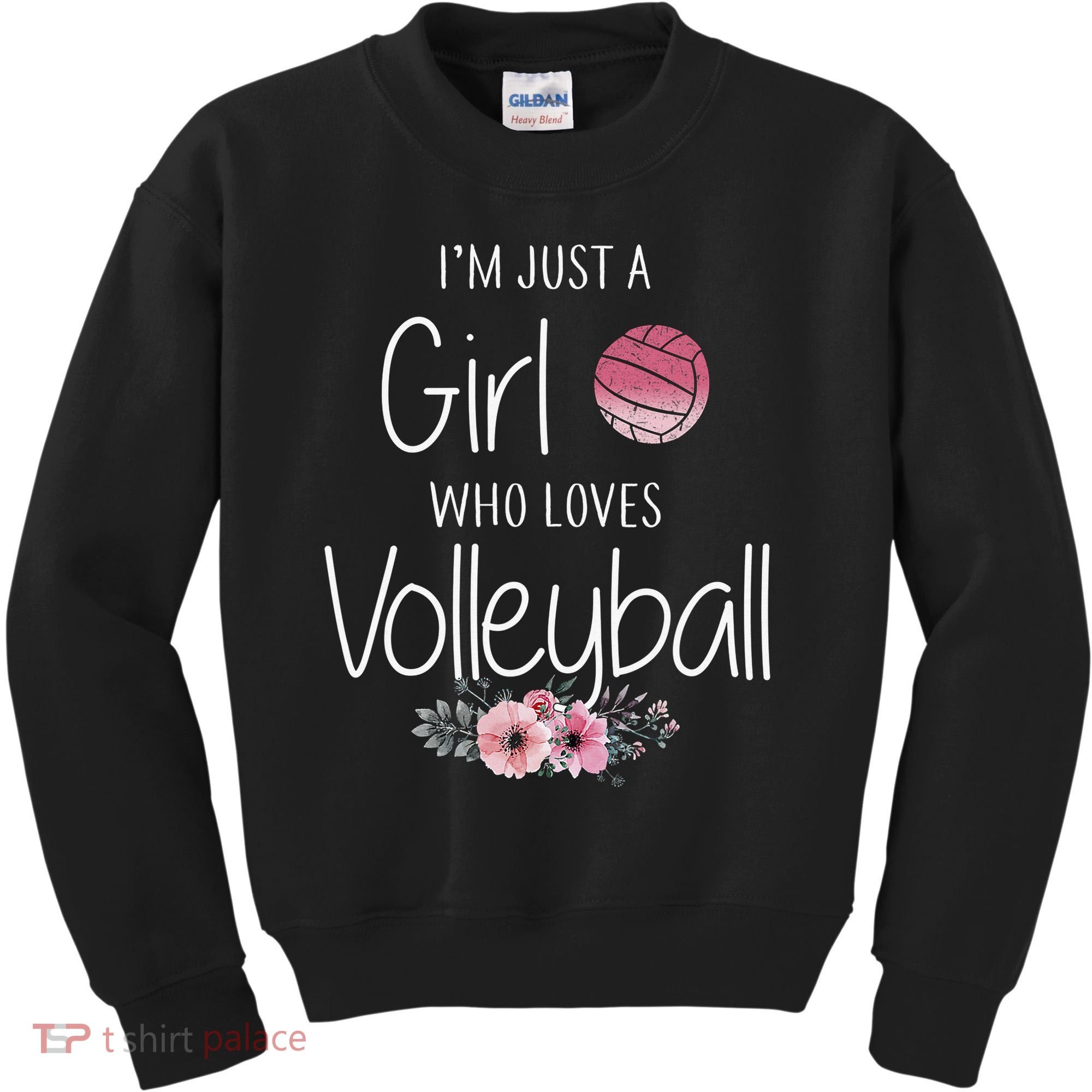 Girls Love Volleyball Best Fun Birthday Gift Kids Sweatshirt