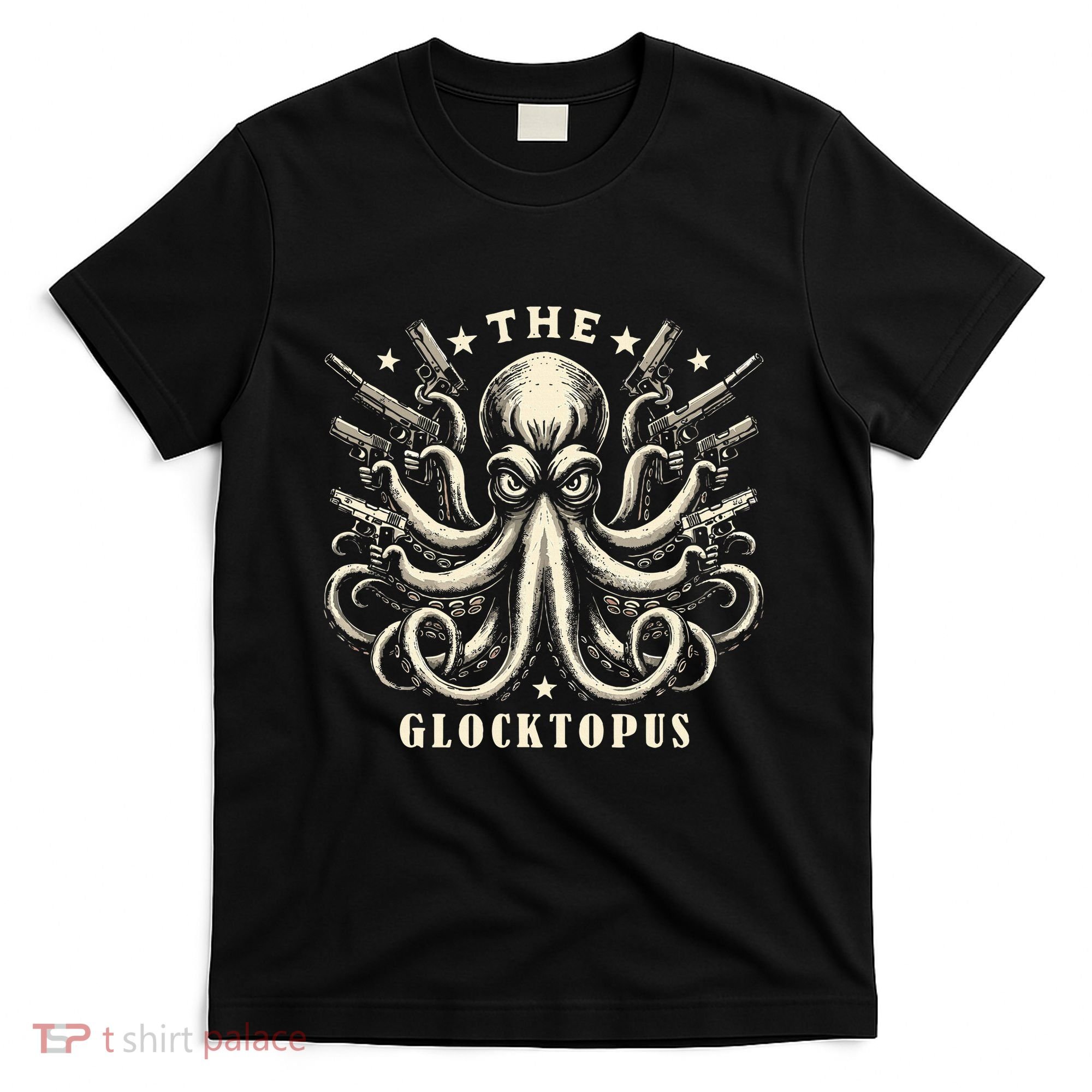 Gun Lover Vintage Squid Octopus T-Shirt