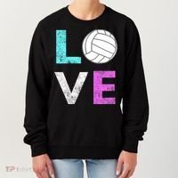 Girls Love Volleyball Best Fun Birthday Gift TShirt Women's Sweatshirt thumb 0