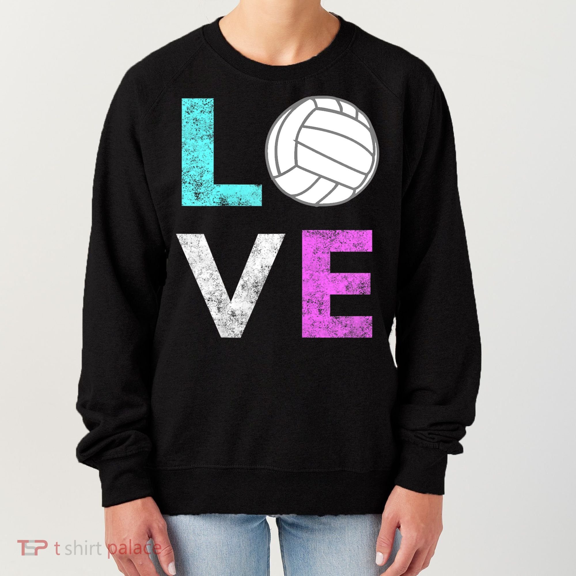 Girls Love Volleyball Best Fun Birthday Gift TShirt Women's Sweatshirt