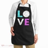 Girls Love Volleyball Best Fun Birthday Gift TShirt Apron thumb 2