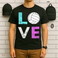 Girls Love Volleyball Best Fun Birthday Gift TShirt T-Shirt thumb 6
