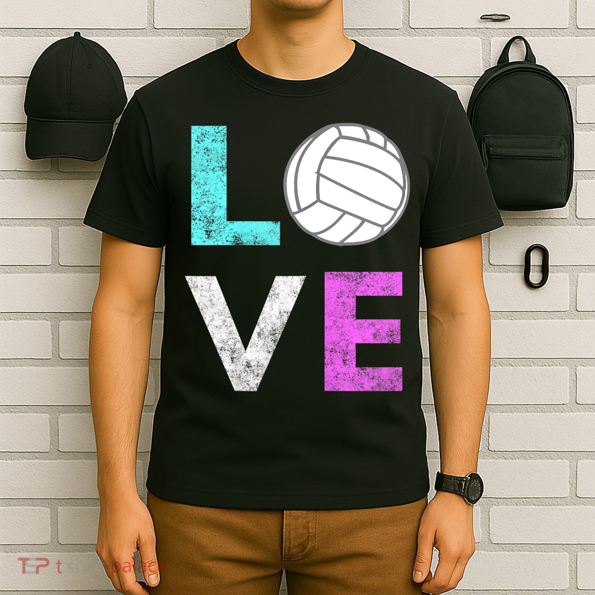Girls Love Volleyball Best Fun Birthday Gift TShirt T-Shirt