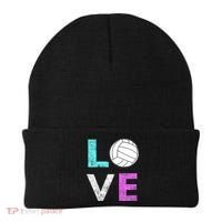 Girls Love Volleyball Best Fun Birthday Gift TShirt Beanie thumb 0