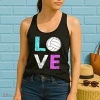 Girls Love Volleyball Best Fun Birthday Gift TShirt Women's Tank Top thumb 2