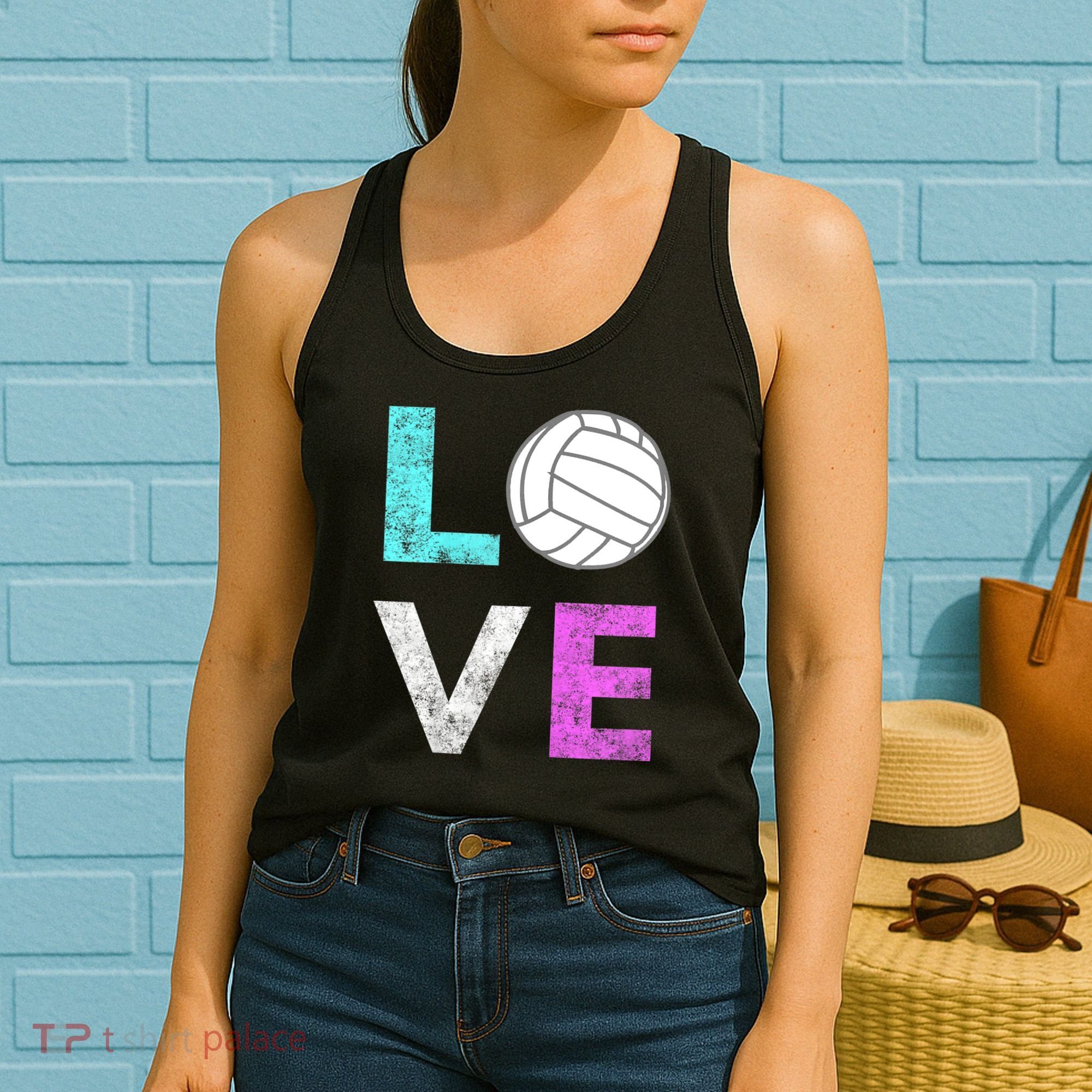 Girls Love Volleyball Best Fun Birthday Gift TShirt Women's Tank Top