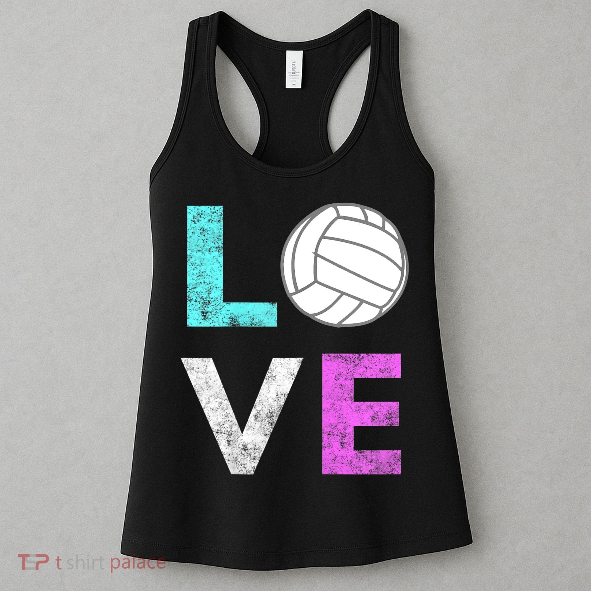 Girls Love Volleyball Best Fun Birthday Gift TShirt Women's Tank Top